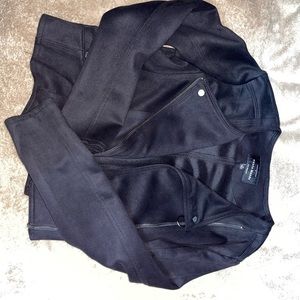 Black suede zip up jacket